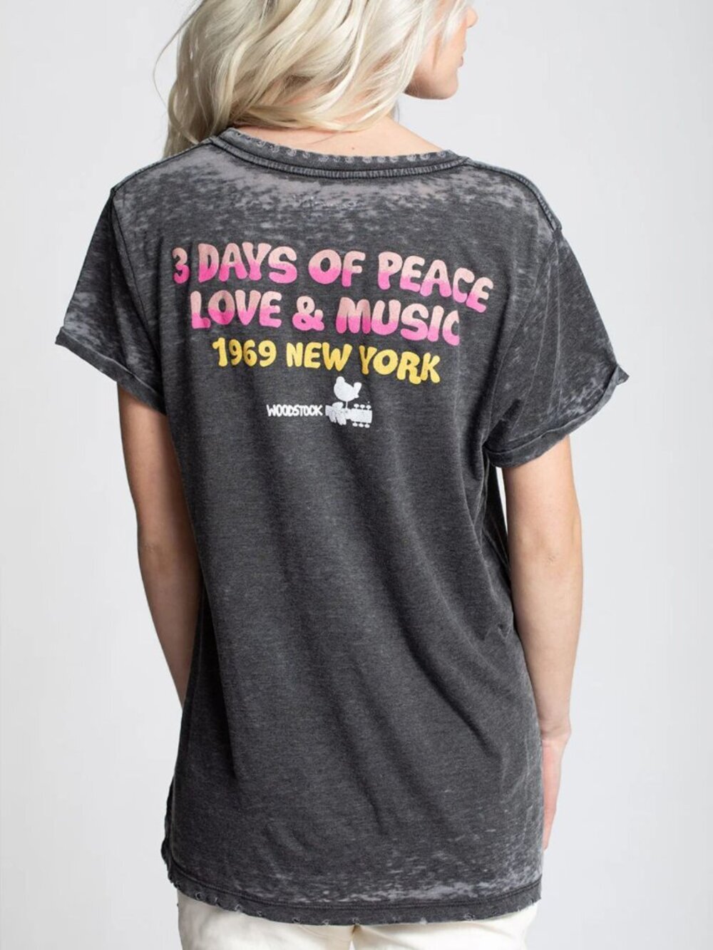 Recycled Karma Woodstock Peace Love & Music Burnout Tee Size Medium 38169 - Picture 3 of 10